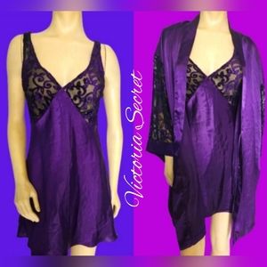 Victoria Secret lace babydoll with robe Size M